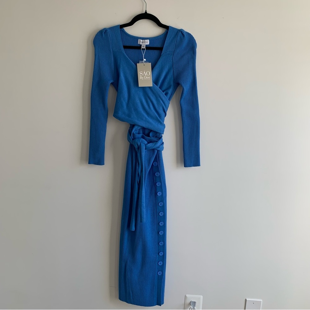 SAO by Amica Blue Wrap Dress